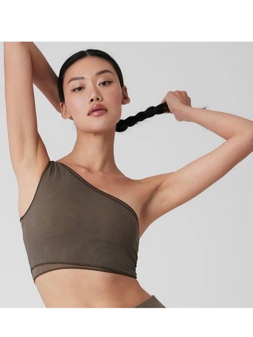 Alo Yoga MESH SHEER ILLUSION TANK in olive tree